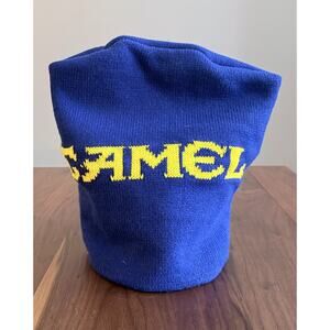 Vintage Camel Cigarette Yellow And Blue Beanie - One Size